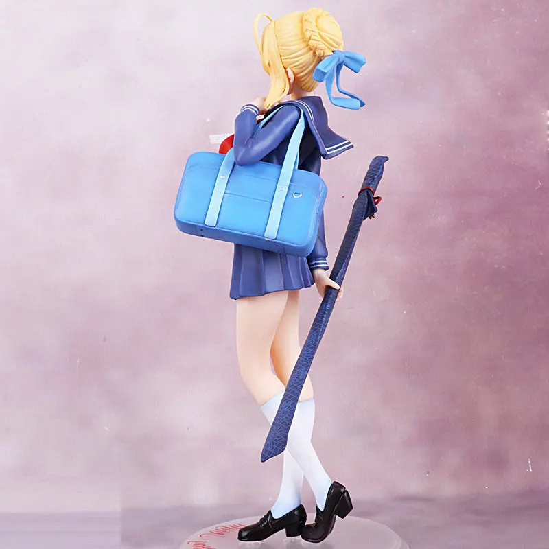 Аниме Фигурка bule saber 20 см Fate stay night Saber школьная форма стиль Фигурки игрушки