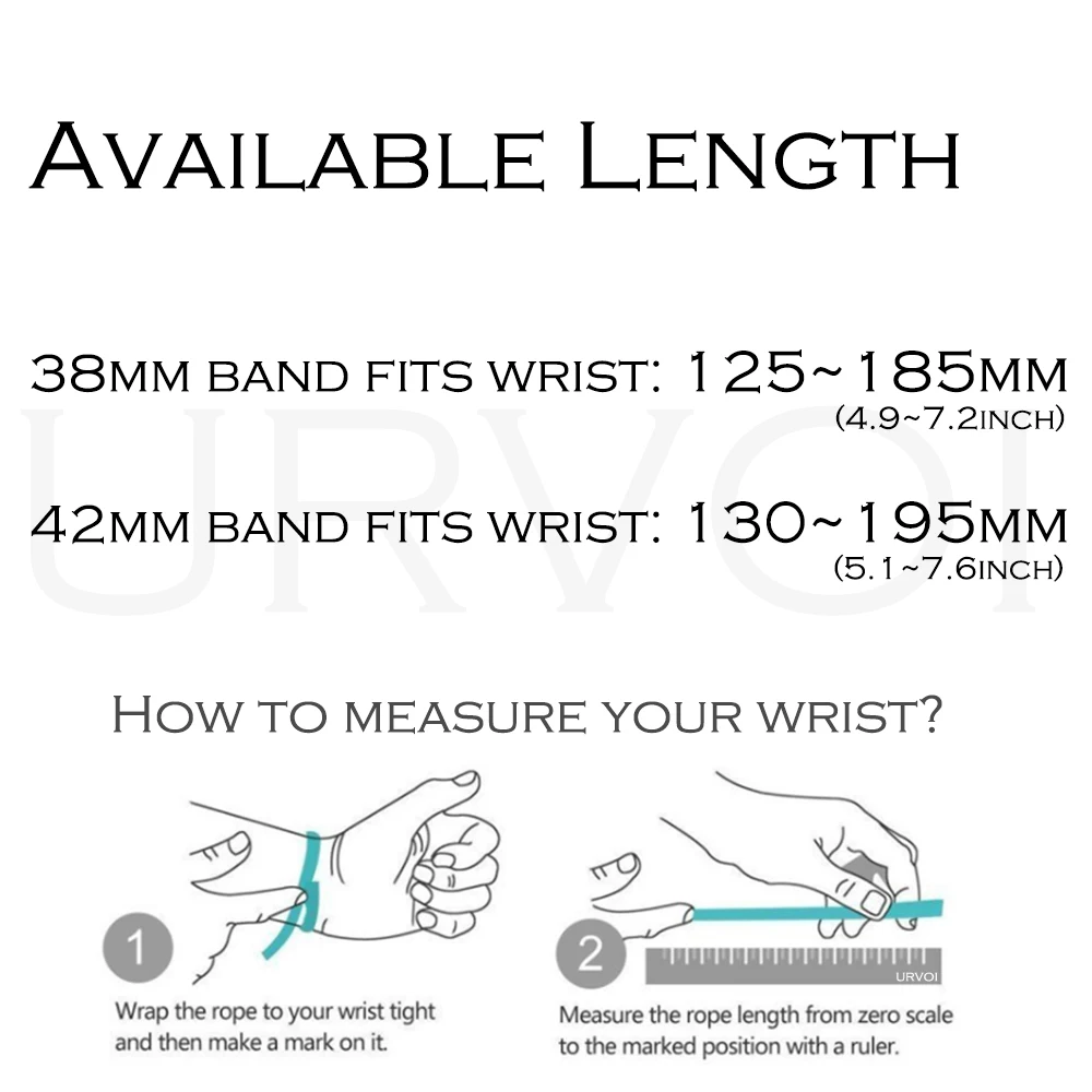 URVOI ремешок для apple watch series 5 4 3 21 прочной натуральной culf кожаный браслет iwatch ostrich