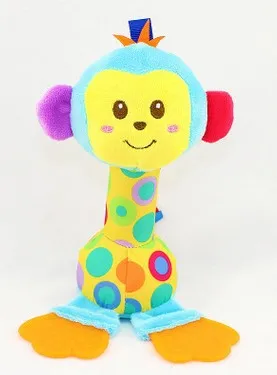Kids Baby Toys Rattles Soft Plush Toy Animals Handbells Teether Dog Giraffe Lion Elephant Monkey Newborn Rattle for | Игрушки и хобби