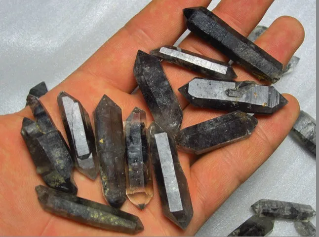 0 77lb 48 натуральный черный призрак кристалл кости двойной конец образцов | Дом и