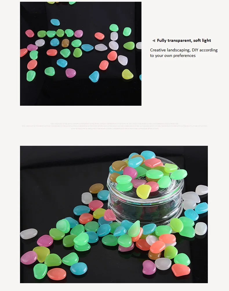 100 шт светится в темноте искусственный светящийся камушек камень аквариум