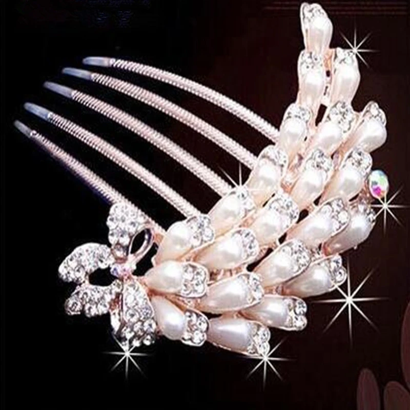 LNRRABC Новые цветочные хрустальные стразы жемчуг женские свадебные Заколки