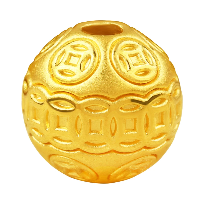 

New Arrival Pure 24K Yellow Gold Bracelet 999 Gold Coin Ball Bracelet