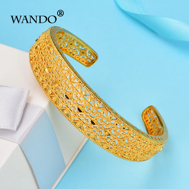 WANDO Турция Открытый браслет новый для женщин золотой цвет курдский Шарм Арабский