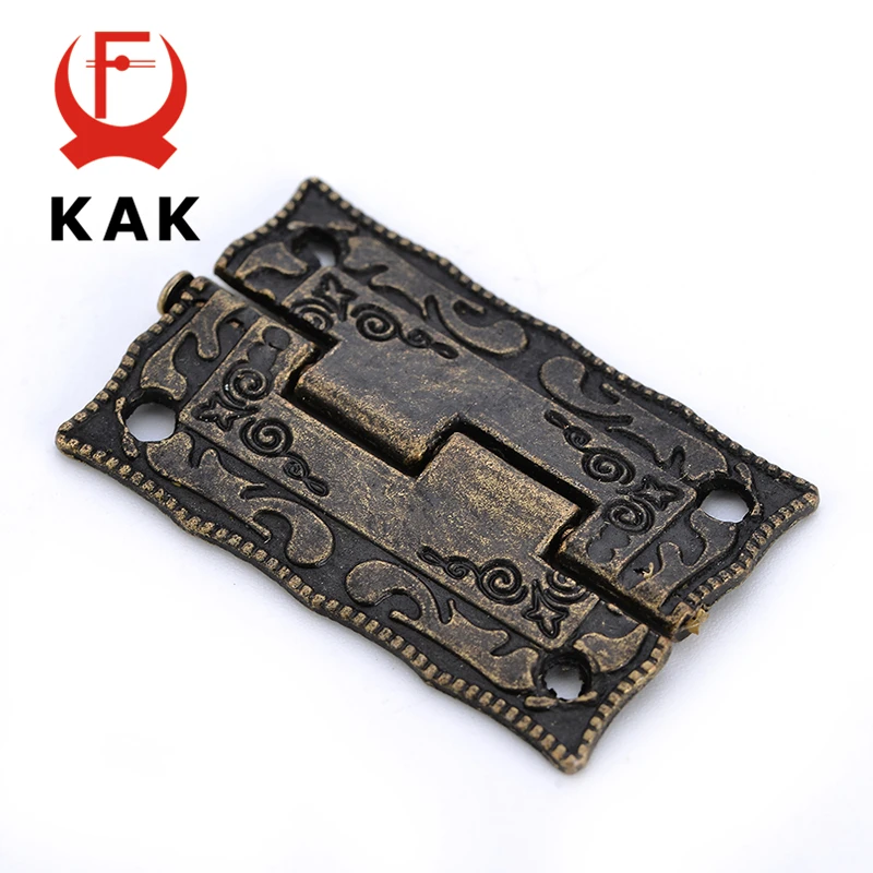 

10PCS KAK Antique Bronze Hinges Cabinet Door Drawer Decorative Mini Hinge For Jewelry Storage Wooden Box Furniture Hardware