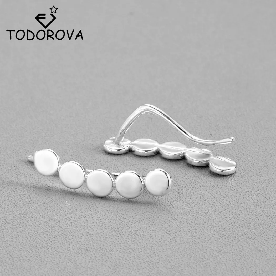 

Todorova Simple Design Metal Round Ear Crawler Stud Earrings for Women Long Earrings 2018 Fashion Jewelry Accessories Earrings