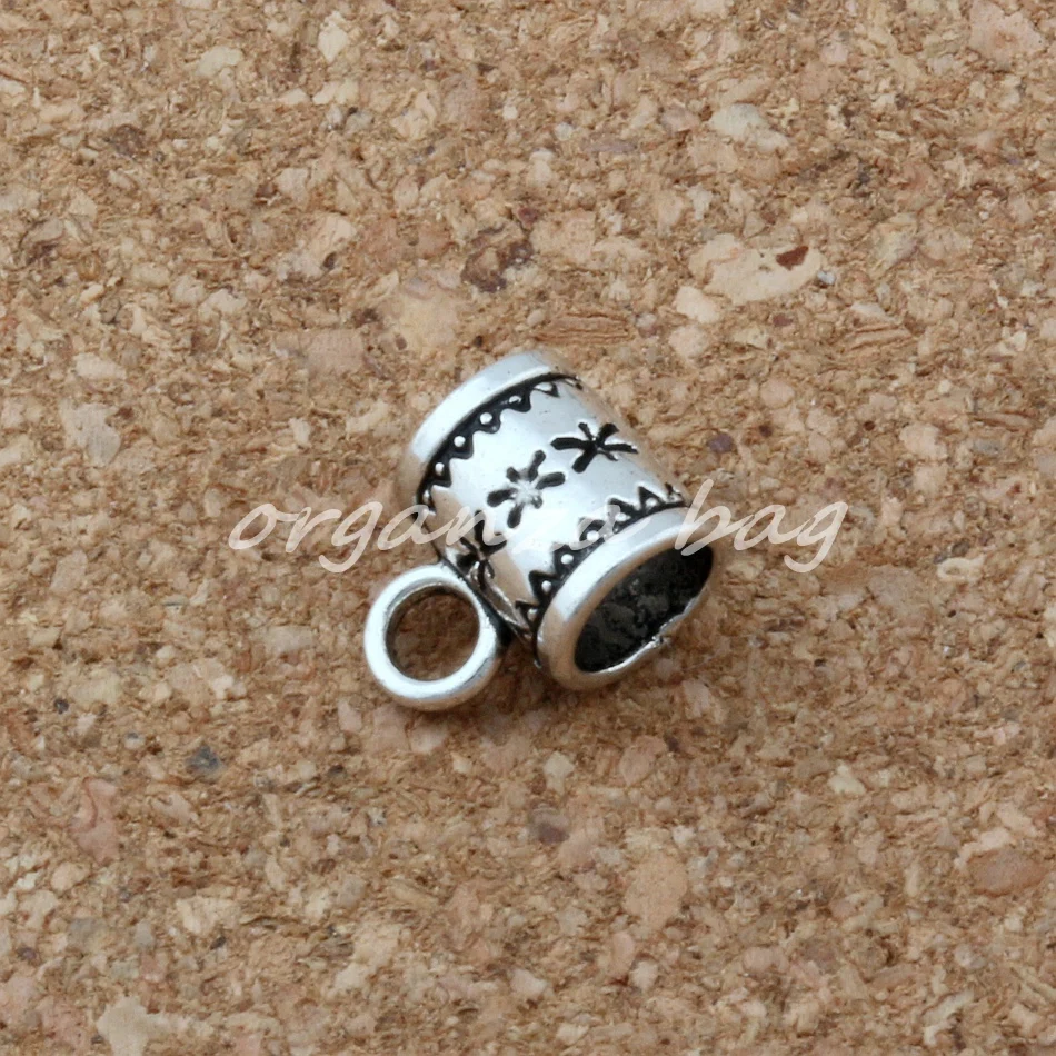 100 шт. тибетский серебряный сплав цинка металлический цветок Bails подходит для
