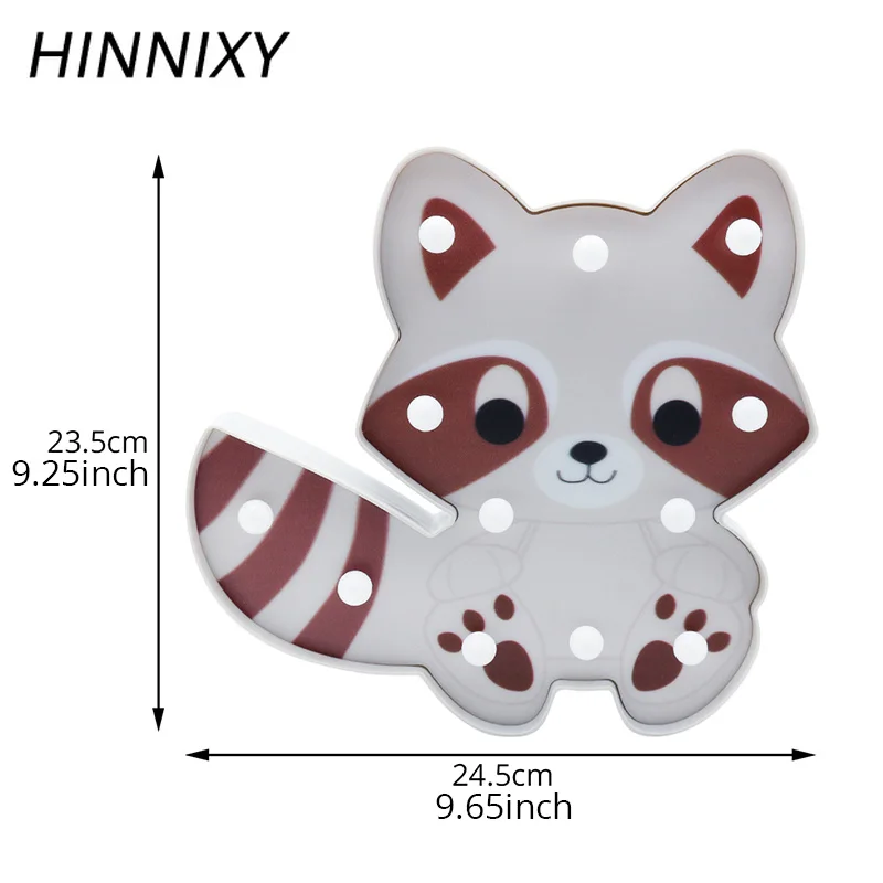 Hinnixy LED 3D милое животное ночное освещение панда Лев енот форма украшения детской