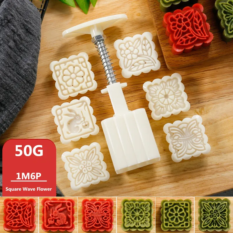 50 г 63 г 75 г 100 г цветы Mooncake плесень Набор DIY Mooncake инструменты Пластиковые Кондитерские плунжеры Ручной пресс форма для лунного пряника инструмент для выпечки