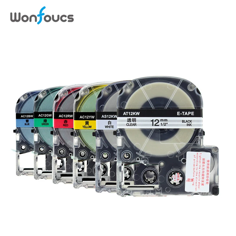 Совместимые ленты для этикеток Epson Kimji 12 мм ST12KW SS12KW SC12RW SC12YW SC12GW SC12BW ламинированные