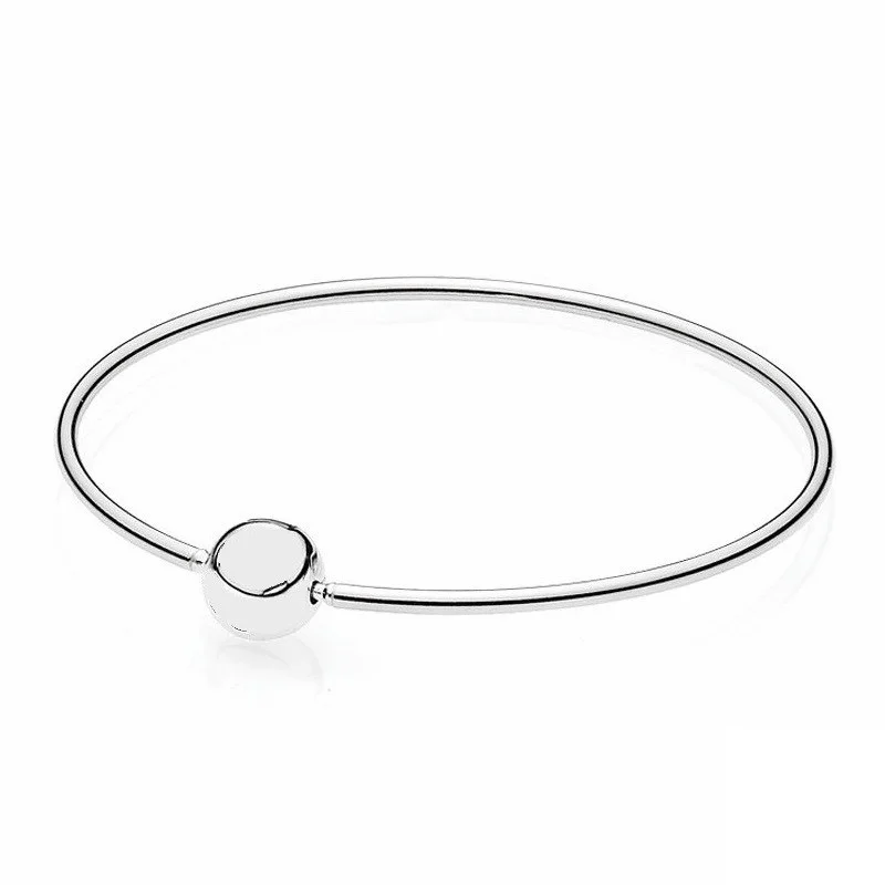 17 cm Новинка! Коллекция Essence гладкий и элегантный браслет с застежкой-логотипом браслеты для женщин ювелирные изделия в популярном стерлингового серебра 925 FLB025 - Цвет камня: 17 cm