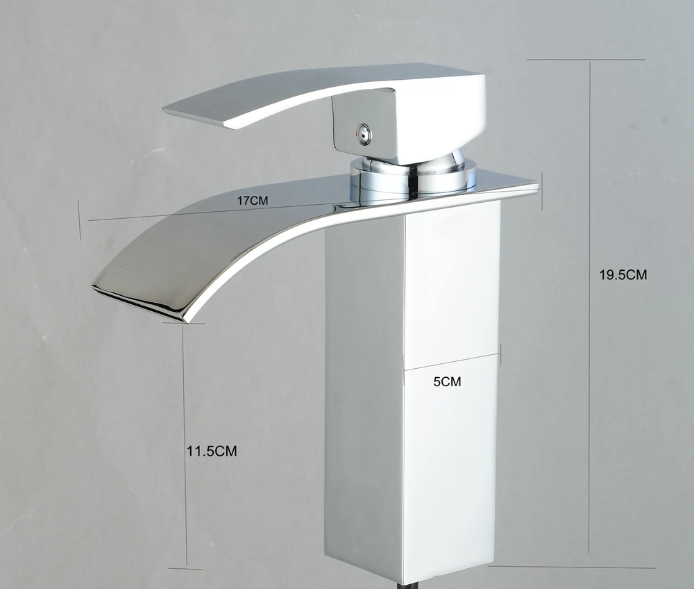 

Chrome Modern Waterfall Faucets in the Bathroom for basin Sink Brass Mixer Finish Brass Vessel Stylish Water Bathroom Tap 503A