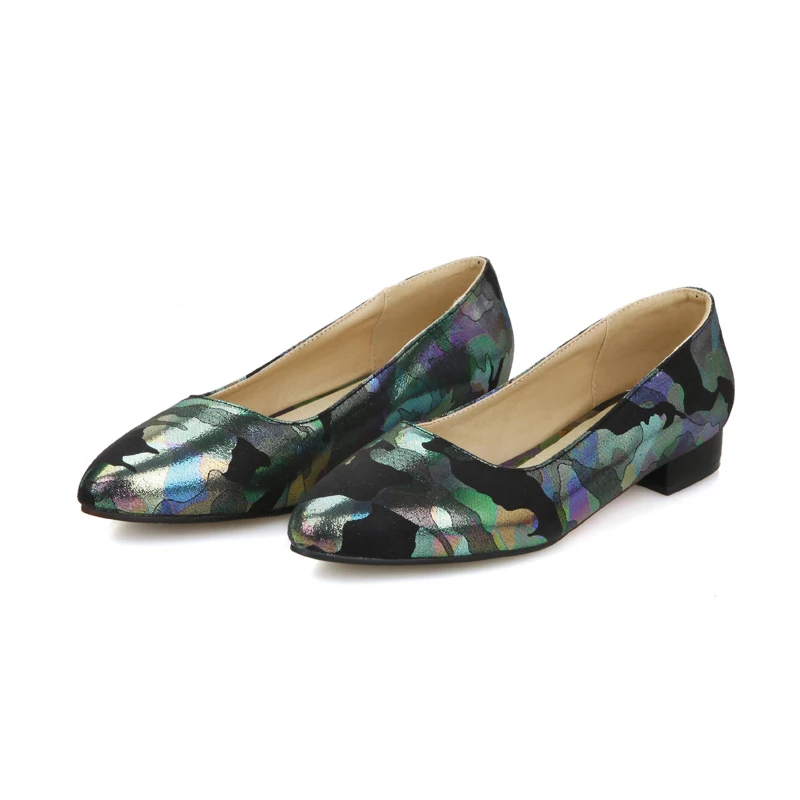 4 цвета новинка г. модная женская обувь из PU искусственной кожи больших размеров: 30–50 обувь для отдыха на невысоком каблуке с острым носком без застежек HQW-322 - Цвет: black