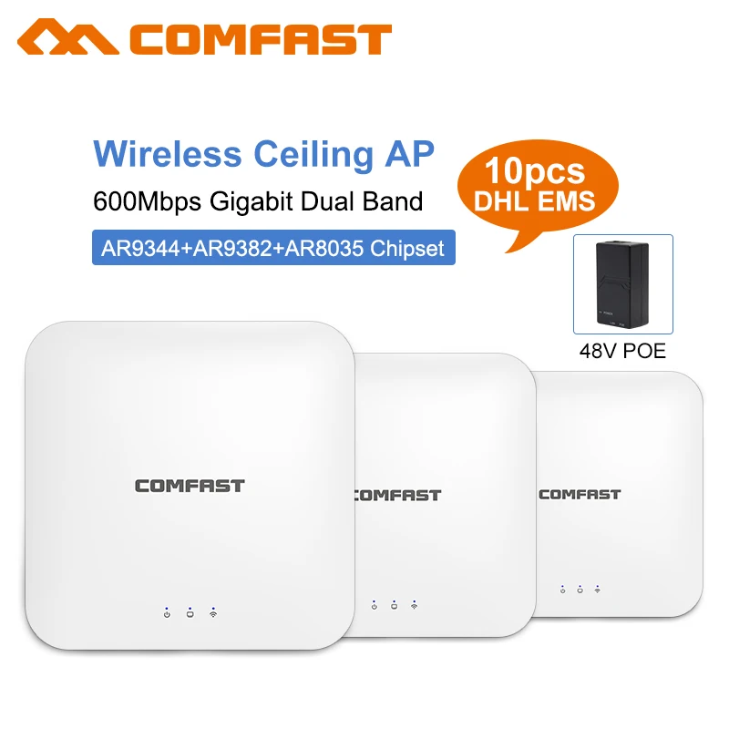 10 шт. Comfast 600 Мбит/с беспроводной маршрутизатор высокой мощности 2 4 + 5 G потолочный