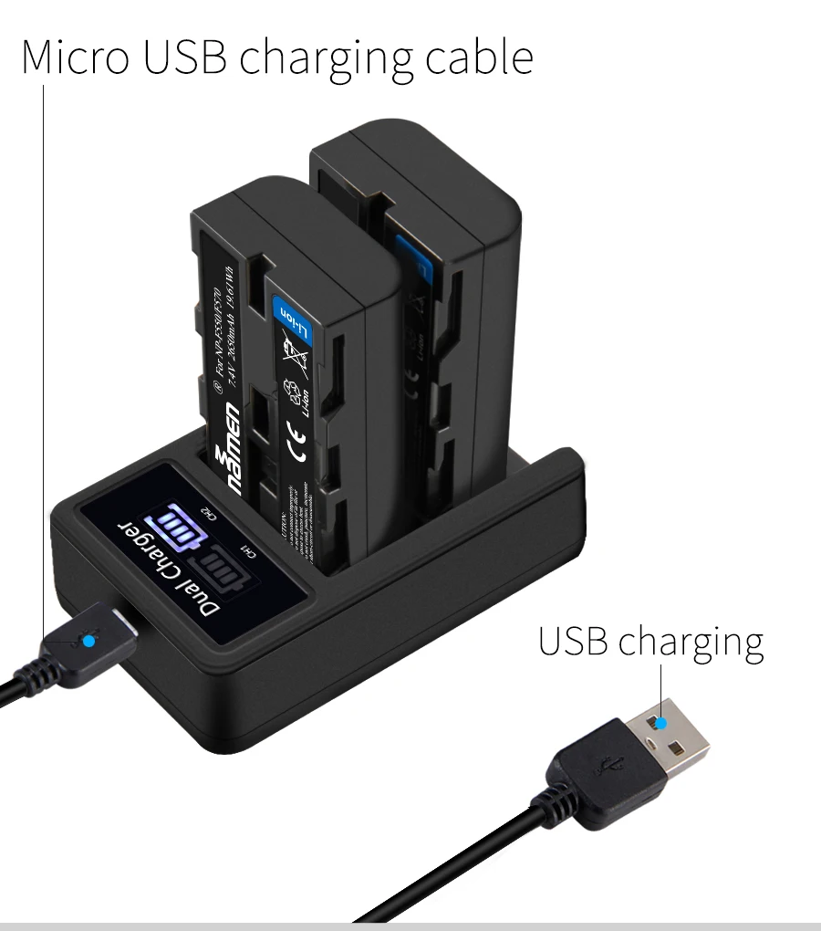 Mamen 2 шт NP-F550 NP F550 NPF550 NP-F570 NP F570 аккумуляторная батарея для цифровой камеры+ USB lcd двойное зарядное устройство для sony GV-D200 D80