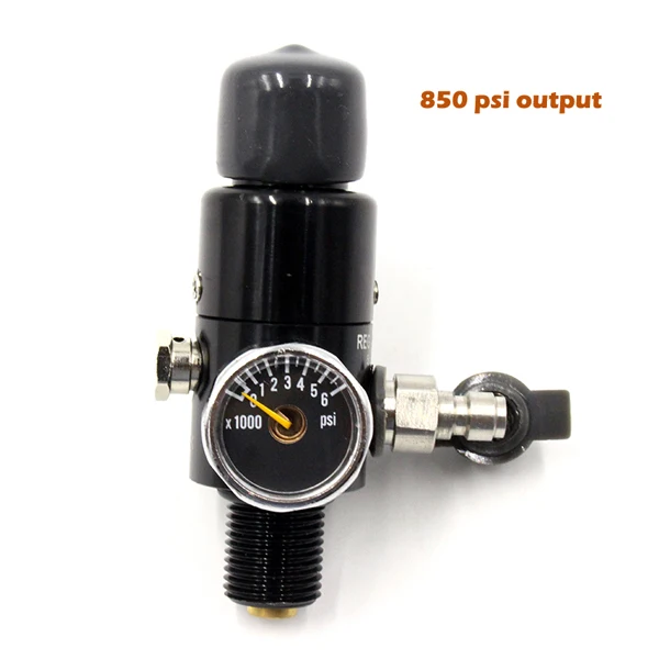 QUPB Пейнтбольный Бак Регулятор 4500PSI 5/8-18UNF черный REG002 - Цвет: 850 psi output