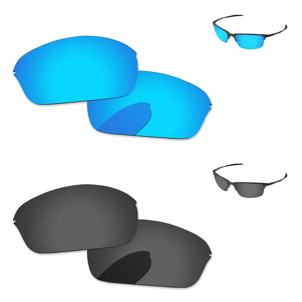 

Поляризованные Сменные линзы для полупроводных очков 2,0, 2 пары, черные, серые и синие, оправа для солнцезащитных очков 100%, защита от Уфа и уфв