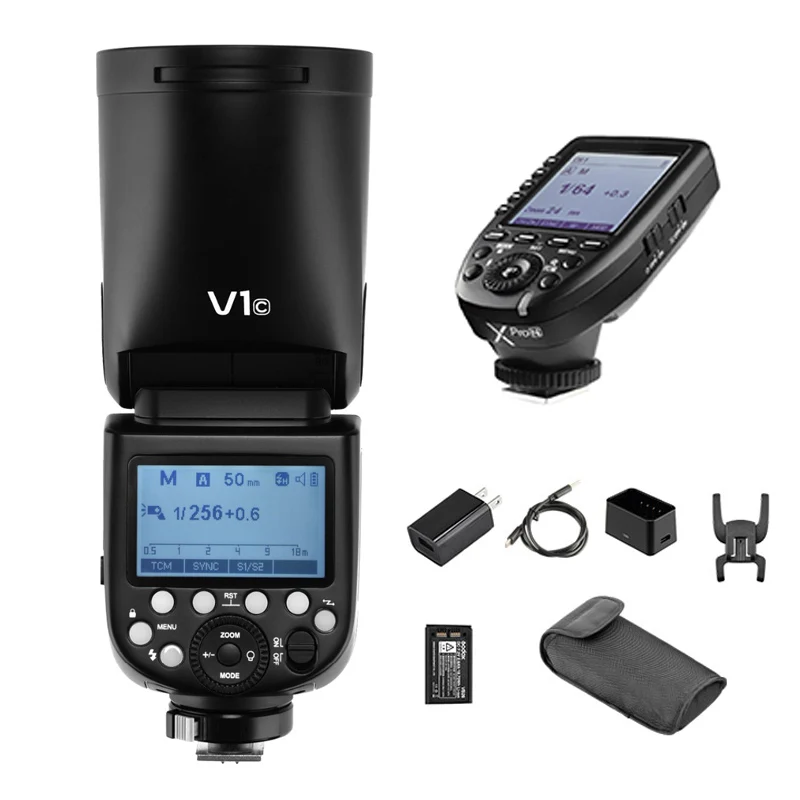Godox V1 вспышка V1C V1N V1S TTL 1/8000s HSS литиевая батарея Speedlite для Canon Nikon Sony Li Ion круглая