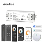 12 В светодиодный диммер WW CW 2CH 2,4G RF беспроводной дистанционный умный Wifi DC 24V 12 вольт CCT контроллер для одноцветной светодиодной ленсветильник CT