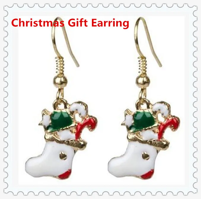 2020 зимние Новые разноцветные рождественские сапоги серьги обувь Санта Клауса