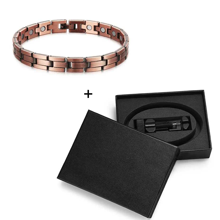 

WelMag Health Care Pure Bio Magnetic Copper Bracelets Healthy Therapy Bracelet for Mens Jewelry