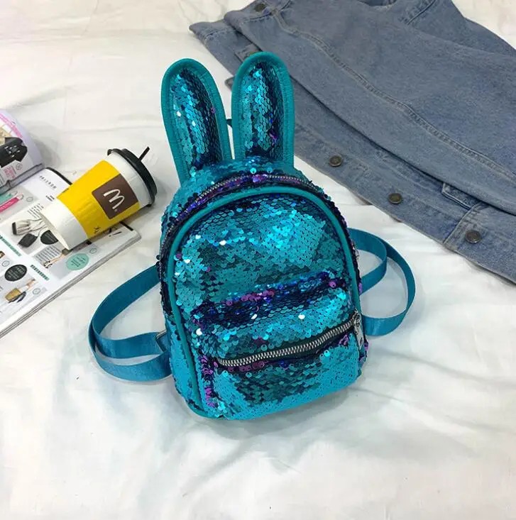 Для детей с заячьими ушками рюкзак пайетками школьная сумка для детского сада