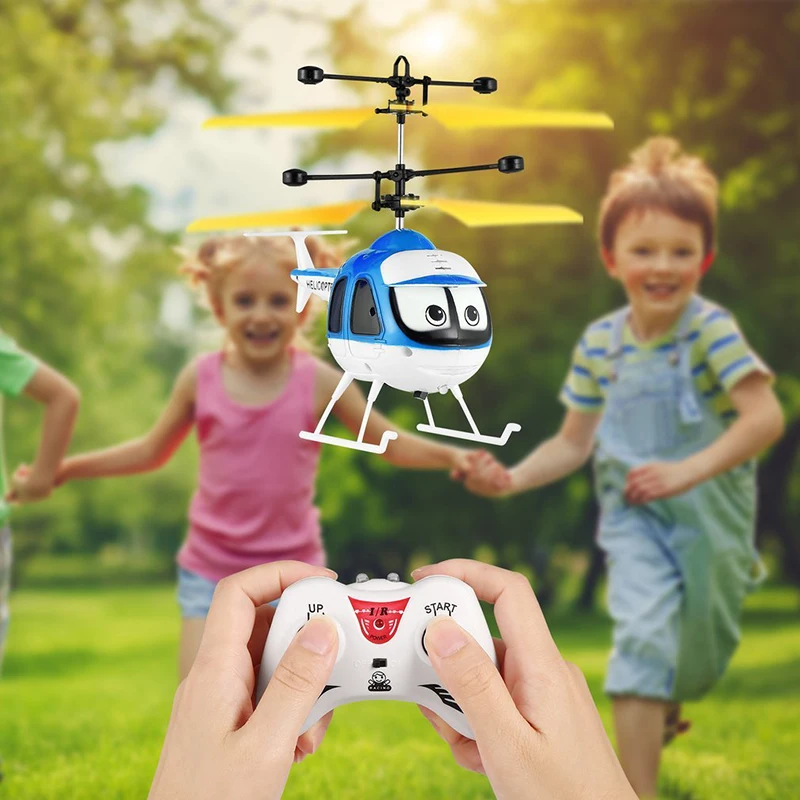 Индукционные летающие игрушки RC вертолет мультфильм дистанционного управления Дрон с мигающий светодиодный светильник для детей самолет плавающие игрушки