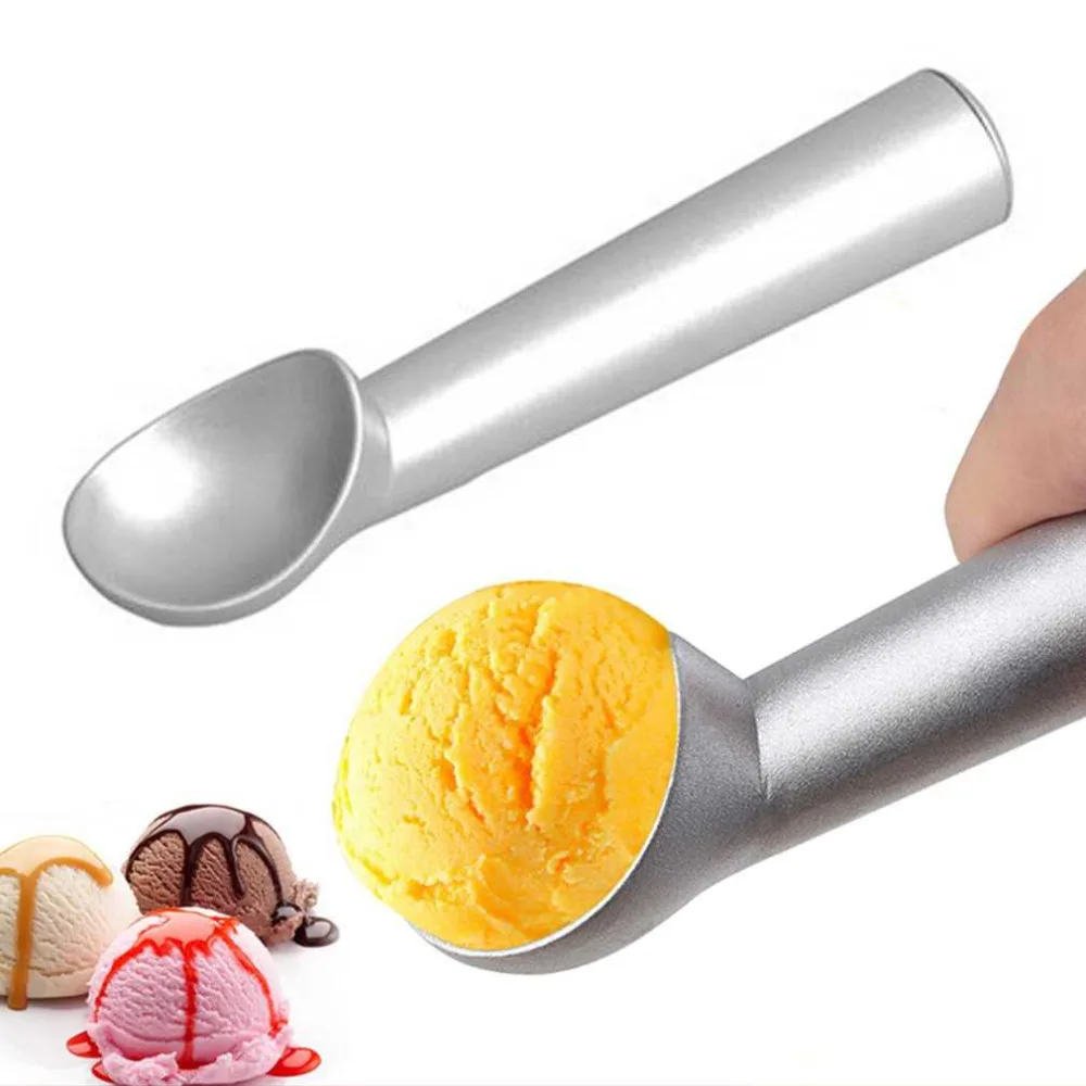 2017 18cm Aluminum Alloy Ice Cream Scoop Spoon Portable Kitchen Tool Practical Non-Stick Anti-Freeze Accessories |