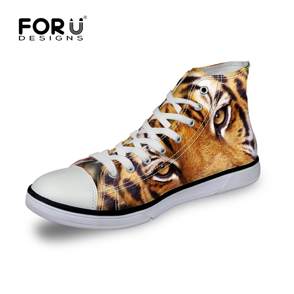 FORUDESIGNS/Мужская обувь для отдыха с высоким берцем Мужская парусиновая принтом