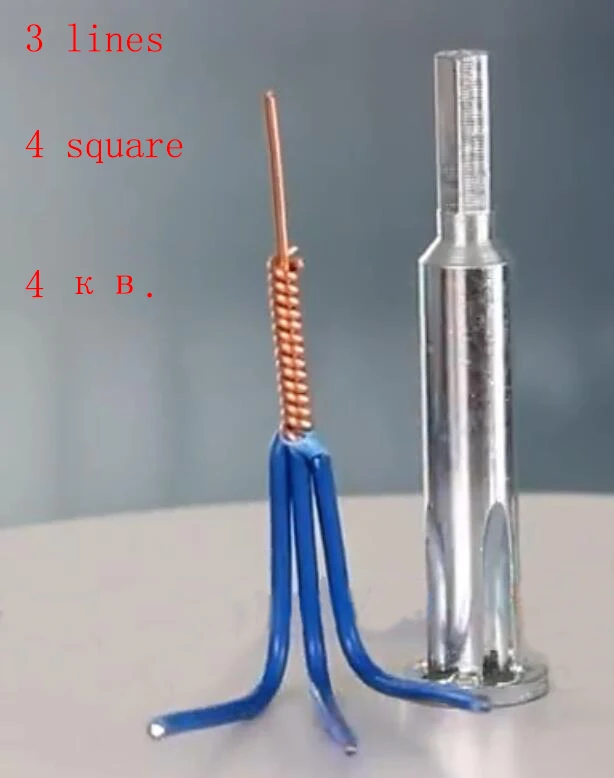 3 lines 4 square Закручивающийся соединитель электрическая линия устройства кабель провода зачистки провода автоматический инструмент для зачистки автоматического зачистки двойной машины - Цвет: 3 lines 4 square