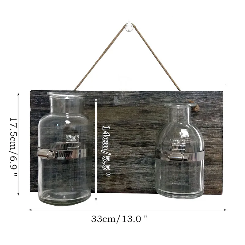 American Village Plant Water Culture Home Decor Figurines Creative Double Hydroponic Bar Study Office Wall Decorations GIFT | Дом и сад