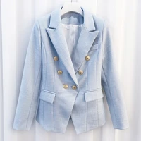 newest 2021 baroque designer blazer womens breasted color gold metal lion buttons double blazer jacket
