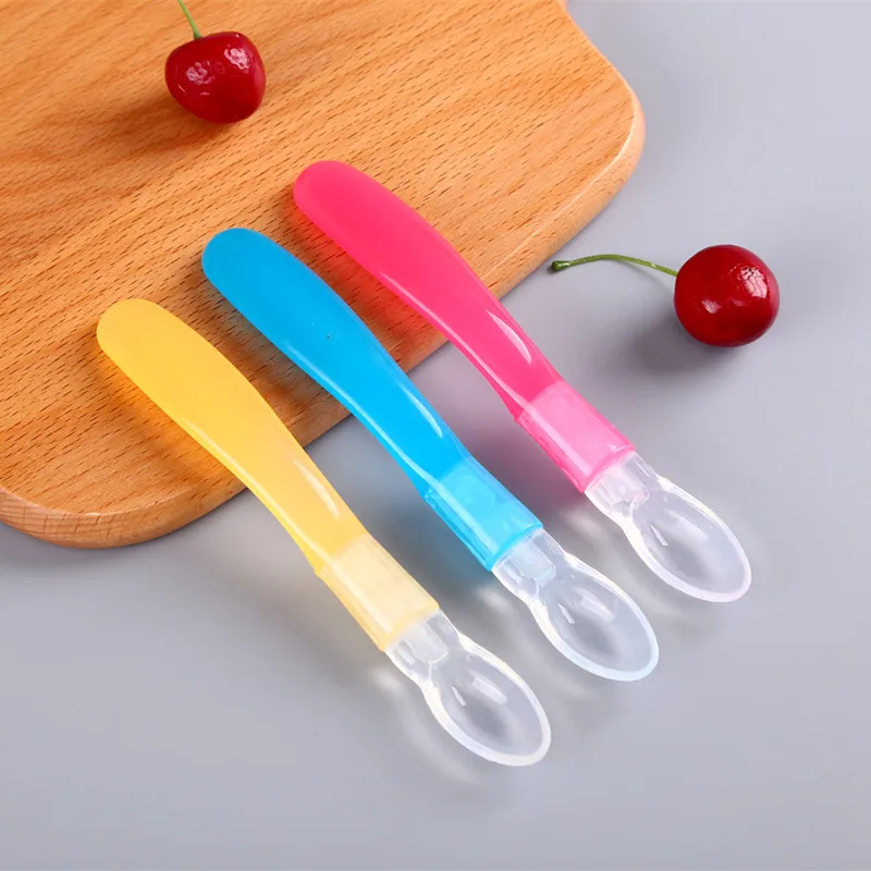 

baby spoons feeding dishes Tableware for children flatware cutlery colher spoon silicone tools-for-patchwork lot soup ladle