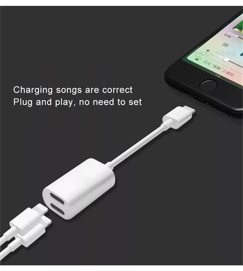 ACCEZZ двойное зарядное Освещение адаптер для Iphone аудио для iPhone X 7 8 plus IOS сплиттер наушники 2 в 1 Aux кабель конвертер