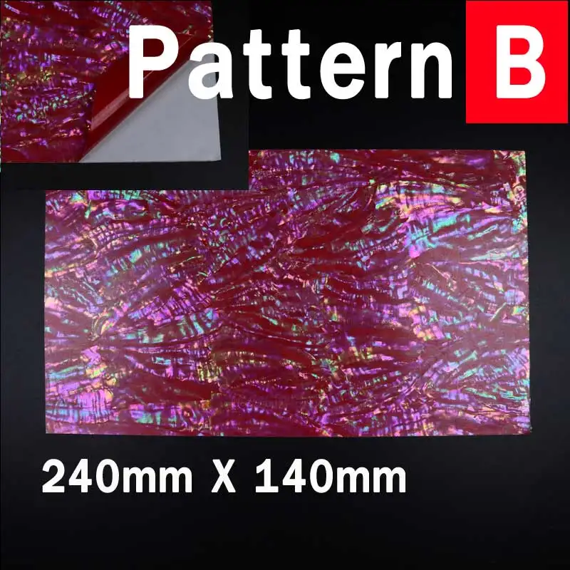 

Wifreo Red Hot Pink Paua Coated Enhanced Adhesive Veneer Sheet ( Abalone Sticker Fishing Lure Building Jig Decorating 24X14cm )