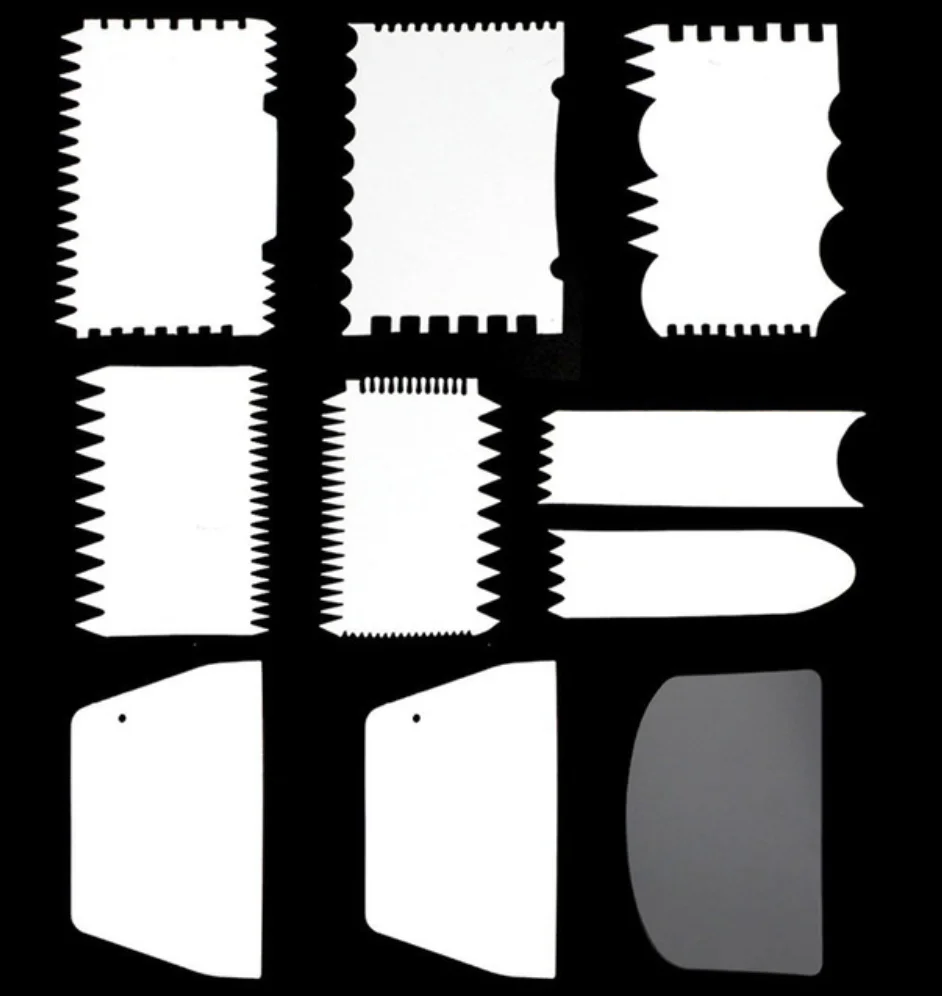 10 шт. скребок для края торта инструмент украшения скребки резцы гладкий набор