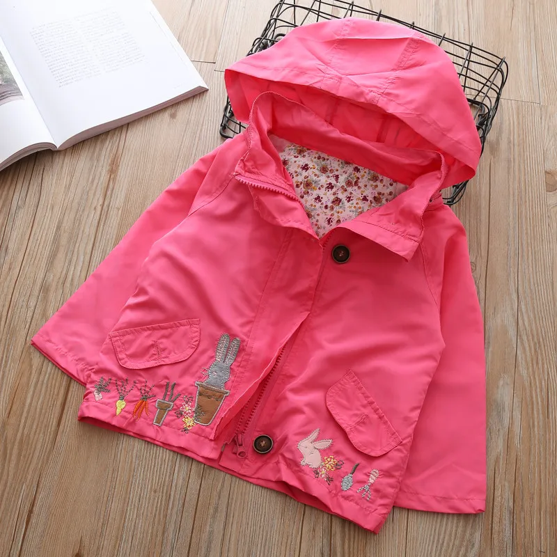 Baby Girl hoodies infant jackets coat for Girls Cartoon rabbit Spring Autumn outerwear Children's Coat Kids Trench coats 1-6year | Детская