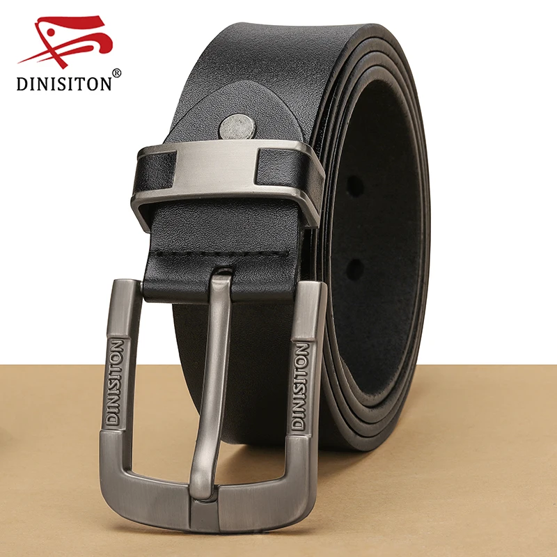 DINISITON Belt Male Genuine Leather Strap Cowhide Belts For Men Luxury High Quality Brand Pin Buckle Belts cinturon Homme