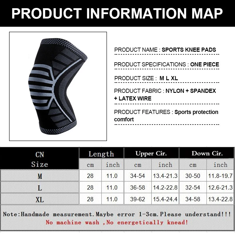 Трикотажные Наколенники для бега 3D эластичные компрессионные наколенники