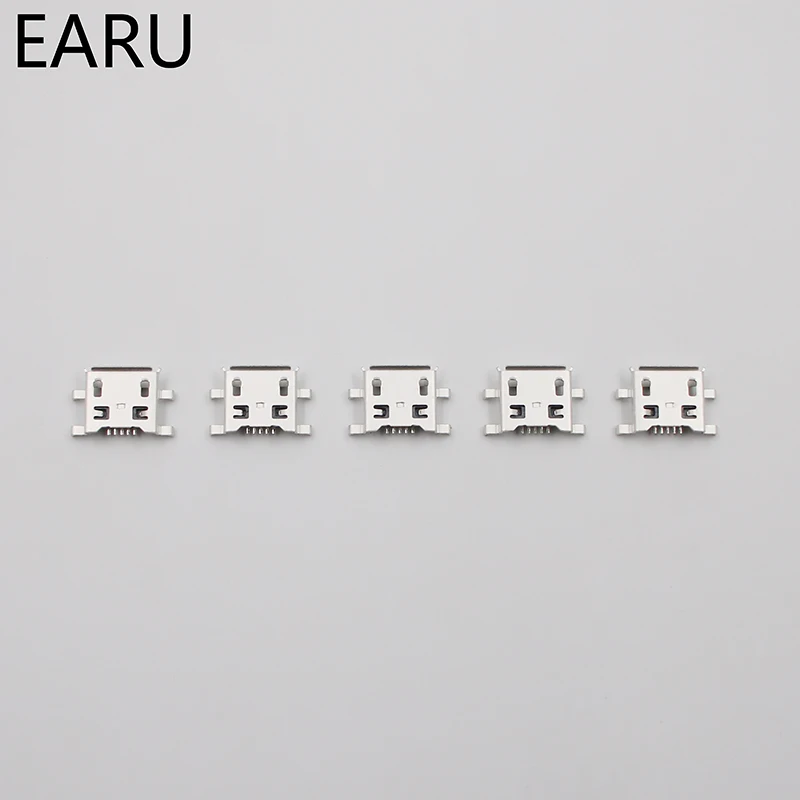 10pcs Micro USB 5pin B type 0.8mm Female Connector For Mobile Phone Mini Jack Charging Socket Four feet plug | Обустройство дома