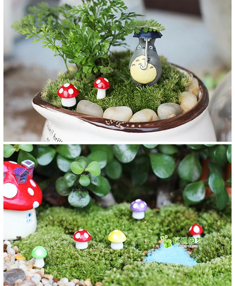 8 pcs/ Set kawaii Decorations Mushroom 1.3cm fairy garden miniatures decorative Micro Landscape materials Bonsai Plant Gardening | Дом и сад