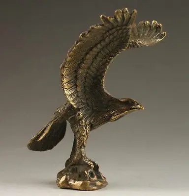 

Delicate Chinese Collectable Handmade Old Carving Vivid Bronze Statue Eagle