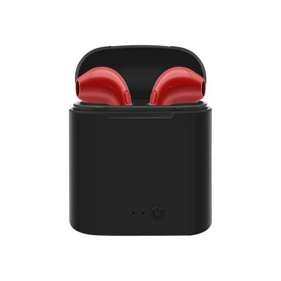 Black.Red Заводская распродажа Качество I7s Tws беспроводные Bluetooth наушники стерео наушники гарнитура с зарядной коробкой для смартфона для Super Pods - Цвет: Black.Red