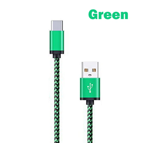 AWI usb type C кабель для быстрой зарядки Плетеный провод кабель для передачи данных USB C Зарядка для Xiaomi redmi note 7 samsung S10 S9 A50 huawei tpye-c - Цвет: Green