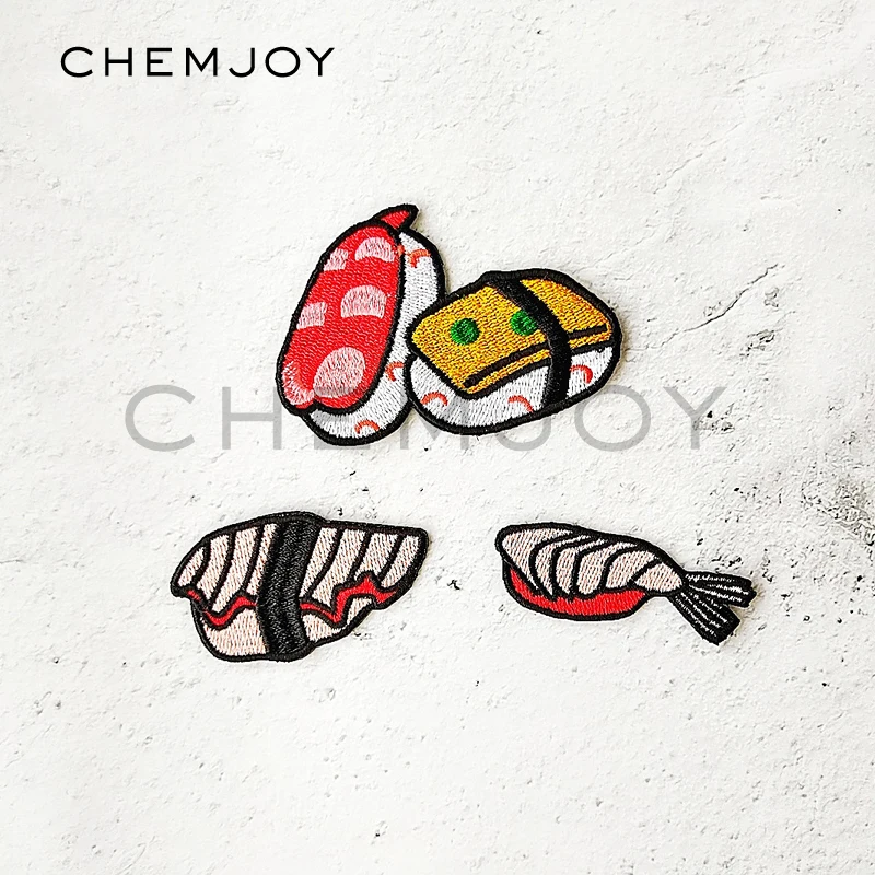 Набор из 3 японских термопатчей для суши наклейки одежды Милая Вышивка значки