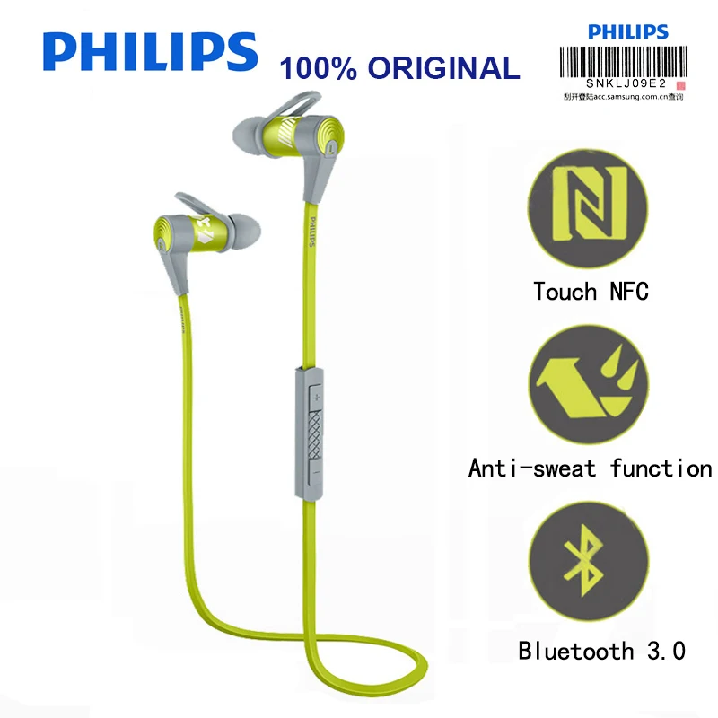 Philips SHQ7300 Спортивные наушники Bluetooth с шейным микрофон провода Управление
