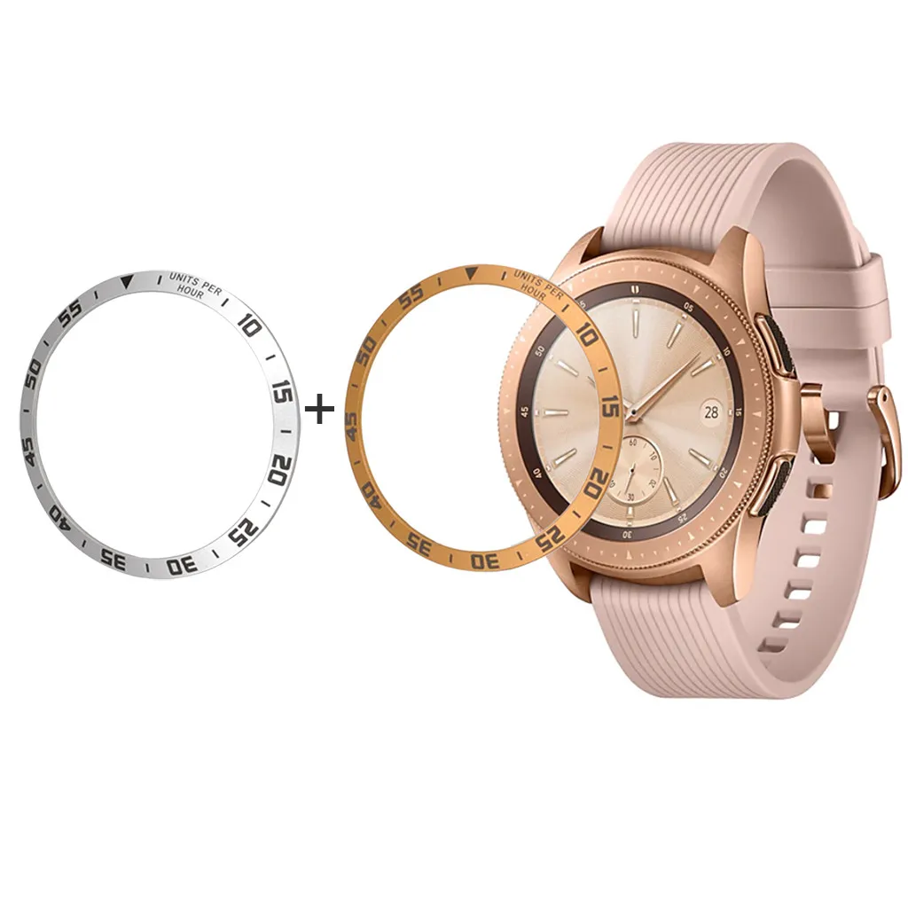 Модные прочные аксессуары 2 шт. для samsung Galaxy Watch 42 мм ободок кольцо клейкая крышка против царапин металлические украшения часы