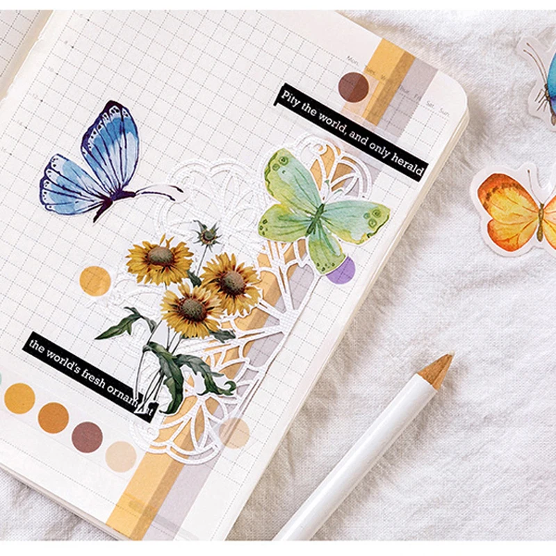 46 шт./кор. Цвет декором в виде бабочки на клейкой основе бумажная наклейка для