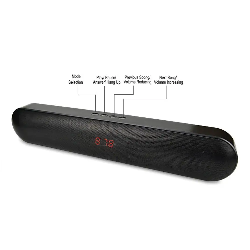 Саундбар HIFI простой Портативный Беспроводной Bluetooth Динамик аудио стерео Hands Free TF