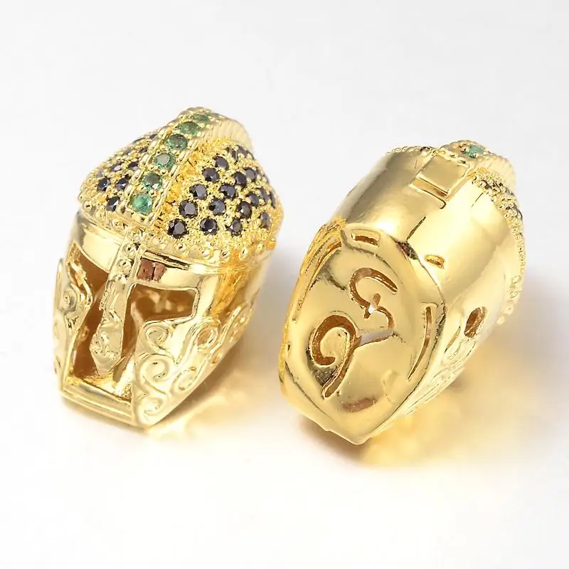 10 шт. рыцарский шлем латунь микро паве кубический цирконий бусины смешанные